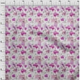 thumbnail image 3 of oneOone Cotton Cambric Fuschia Pink Fabric Flower Watercolor Dress Material Fabric Print Fabric By The Yard 56 Inch Wide, 3 of 4