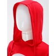 thumbnail image 5 of Alvivi Junior Girls Jazz Hip Hop Dance Performance Costume Drawstring Hooded Crop Top Sweatshirt Red 10, 5 of 7