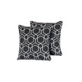 thumbnail image 1 of Coussins d'Extérieur Hexagonaux Noirs Carrés Ensemble de 2, 1 of 1