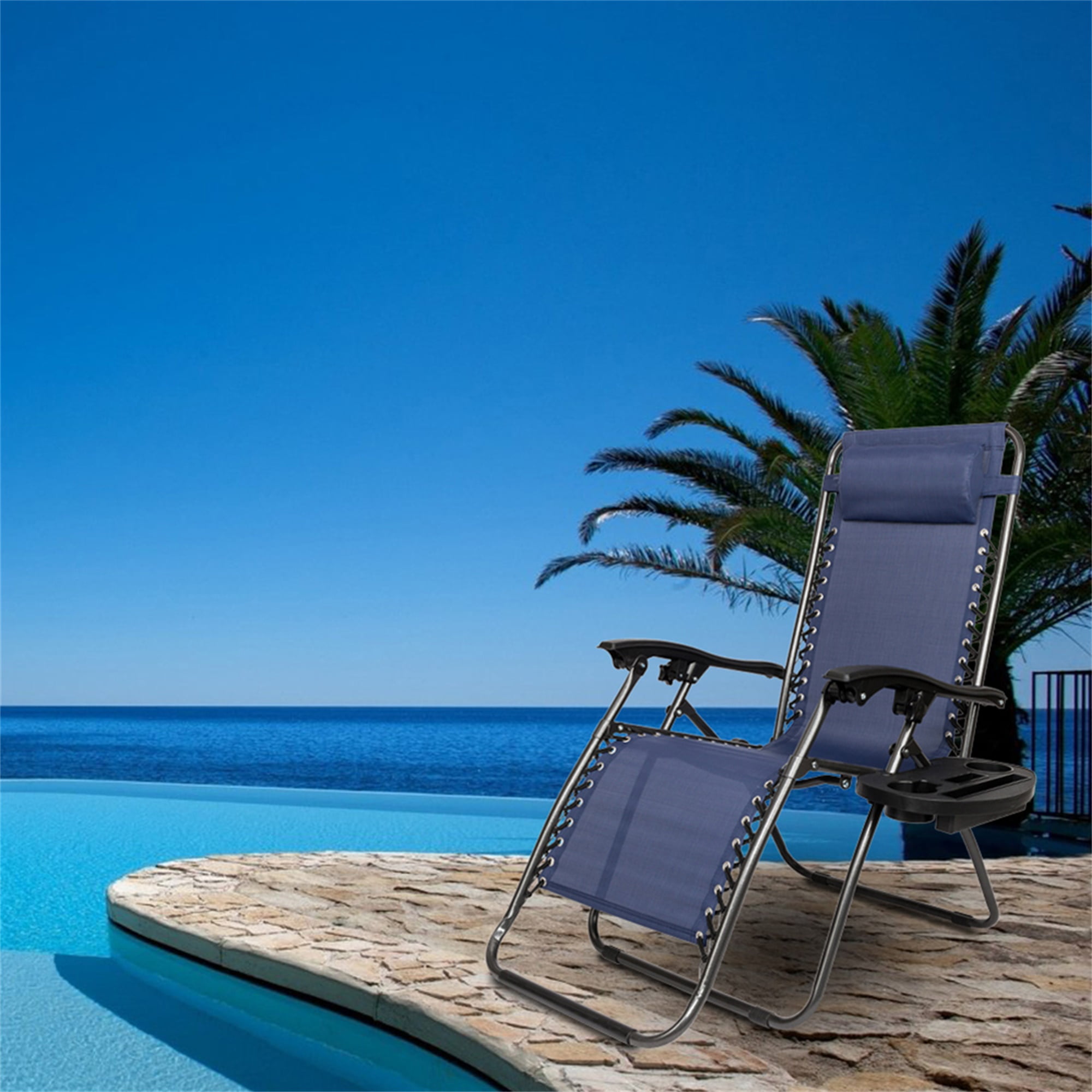 Aimee Lii Zero Gravity Chair Pack 2, Outdoor Lounge Patio Chairs with Pillow and Utility Tray Adjustable Folding Recliner for Deck,Patio,Beach,Yard, Blue Aimee Lii Zero Gravity Chair Pack 2, Outdoor Lounge Patio Chairs with Pillow and Utility Tray Adjustable Folding Recliner for Deck,Patio,Beach,Yard, Blue