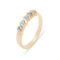 thumbnail image 1 of LBG British Made 10k Rose Gold Natural Blue Topaz Womens Eternity Ring - 33 size options - Sizes 4 to 12 Available, 1 of 6