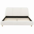 thumbnail image 4 of [Luckynote]Queen Size Modern Upholstered Bed Frame with Linen Fabric and Solid Wood Legs, White, 4 of 8