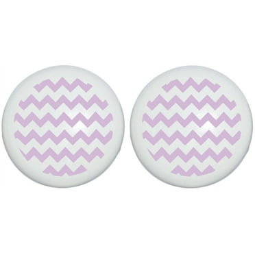 Purple Lanvender Chevron Print Drawer Knobs/Ceramic Cabinet Pulls Chevrons Nursery Decor for Baby Girls (Set of Two)