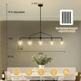 thumbnail image 6 of Auffel Dining Room Light Fixtures over Table 39 Inch Linear Chandeliers for Dining Room,Balck and Gold 5-Light Pendant Lights Kitchen Island,Seeded Glass Globe Lampshade, 6 of 14
