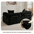 thumbnail image 5 of XIZZI 80.5" Convertible Sleeper Sofa Bed, Cloud Boneless Couch with Plush Corduroy, Sturdy Sprung Support, Oversize Comfy Loveseat for Living Room Bedroom, Black, 5 of 7