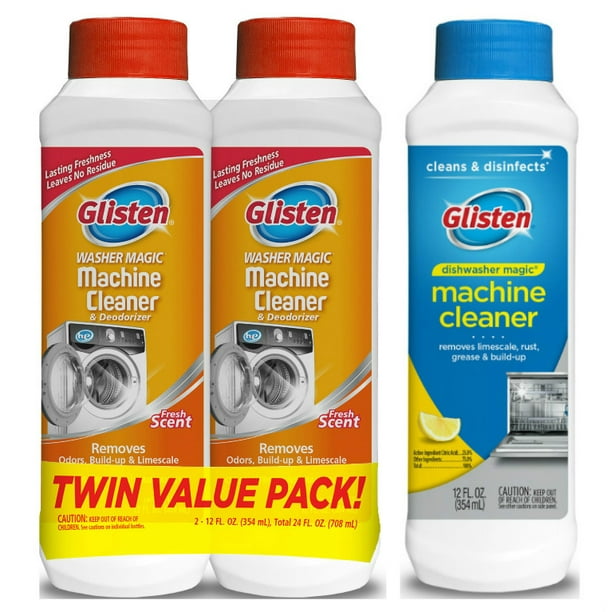 Glisten Washer Magic Washing Machine Cleaner and Deodorizer 2Pack and Dishwasher Magic Machine
