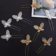 thumbnail image 4 of 16Pcs Wedding Hair Pins, Bride Butterfly Rhinestone Pearl Hair Clips, U Shaped Sliver Gold Bridal Hair Accessories, Hair Barrettes for Bridesmaid Party Prom Women Girls, 4 of 7