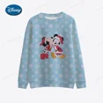 thumbnail image 3 of Sudadera de manga larga con cuello redondo ajustada con estampado navideño de Mickey Mouse y Minnie de Disney Otoño 2024 nueva moda informal, 3 of 5