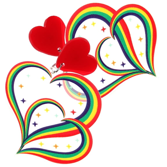 OFFIGAM Heart Shaped Acrylic Earrings for Women, 1 Pair Cute Statement Jewelry, Perfect Valentines Day