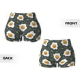 thumbnail image 5 of Lsque Cute Poached Eggs Pattern High Waisted Biker Shorts for Women-Tummy Control Fitness Athletic Workout Running Yoga Gym Shorts,Moisture-Wicking-, 5 of 9
