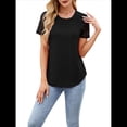 thumbnail image 2 of Camisetas de Corta para Mujer, Blusas Informales de Moda para Verano y . Conjuntos de Vacaciones Modernos. Negro S, 2 of 10