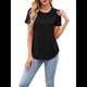 thumbnail image 2 of Camisetas de Corta para Mujer, Blusas Informales de Moda para Verano y . Conjuntos de Vacaciones Modernos. Negro XXL, 2 of 10