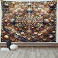 thumbnail image 2 of Ambesonne Mandala Tapestry Wall Hanging, Oriental Hippie Floral Art, 60"x40", Dark Salmon Multicolor, 2 of 4