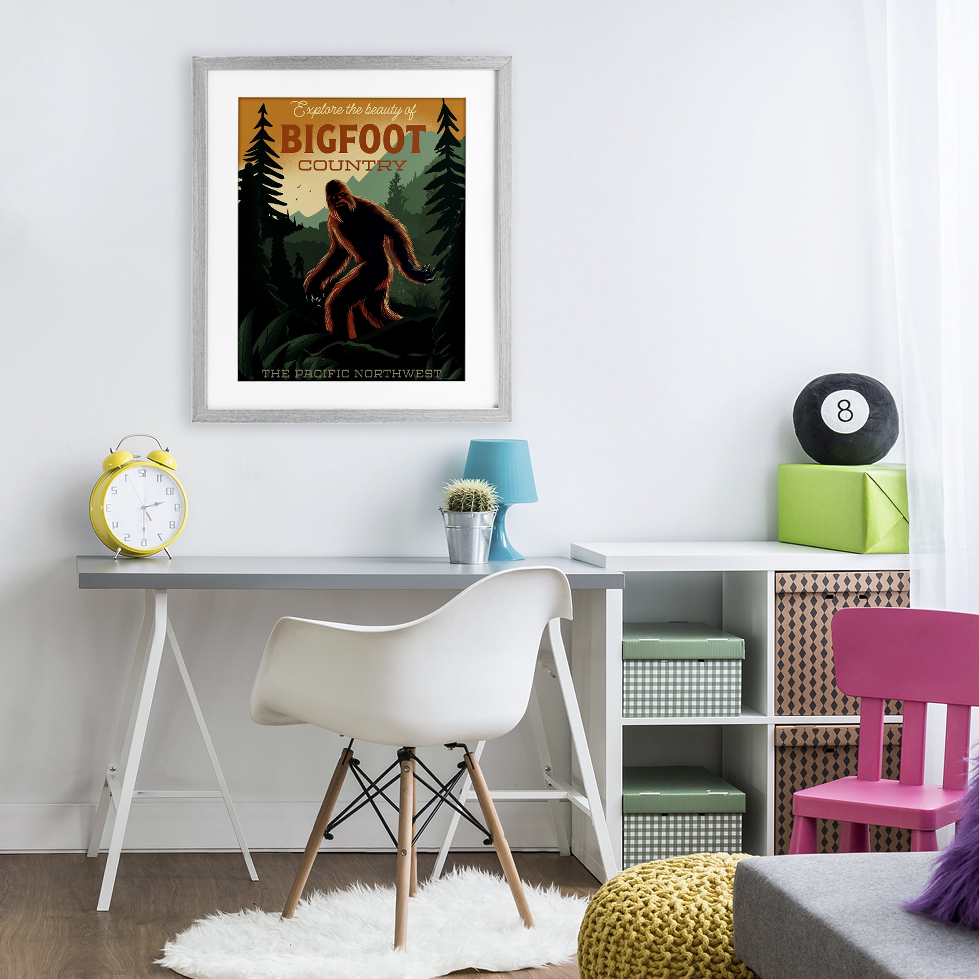Stupell Industries Cryptid Tourism Wildlife Gray Framed Print Under Glass, design by Omar Escalante