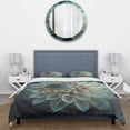 thumbnail image 3 of Designart "Elegant Blue and White Dahlia Blossoms IV" Floral Dahlia Bedding Covert Set - Dahlia Blue Floral Bed Set With 1 Sham, 3 of 6