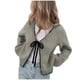 thumbnail image 2 of HongQid Women's Chunky Knit Open Front Sweater Long Sleeve Loose Short Cardigan Outerwear Coats, 2 of 4