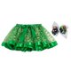 thumbnail image 1 of Girls Holiday Skirt Christmas Party Costume Children Bubble Skirt M: 28.00X23.00X1.00cm Green Pompous Design Stage Performance 1 Set, 1 of 5