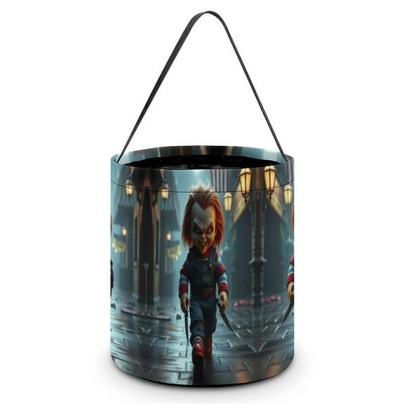 Chucky Halloween Candy Bag, Trick Or Treat Bags - Light Candy Buckets & Tote Bags for Halloween Parties