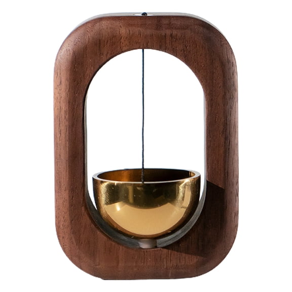 Solid Wood Pure Copper Wind Chime Nordic Style Brass Doorbell Magnetic Refrigerator Sticker Art Home Decor Door Chimes