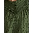 thumbnail image 5 of INSPIRE CHIC Women's Crochet Blouse Ruffle Neck Short Sleeve Hollow Out Summer Tops XL Green, 5 of 6