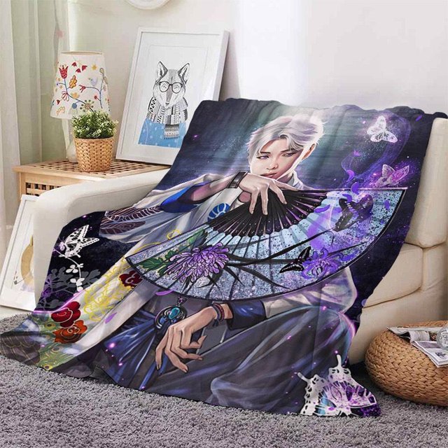 Manta Coreana Idol BTS Impresa Franela Estrella Suave Bangtan Boys Dormitorio Sofá Cama Decoración Moda Ventilador Regalo 11