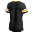 thumbnail image 3 of Women's-Fanatics  Black Pittsburgh Steelers True Catch Iconic Rhinestone Bling Athena Lace-Up T-Shirt, 3 of 3