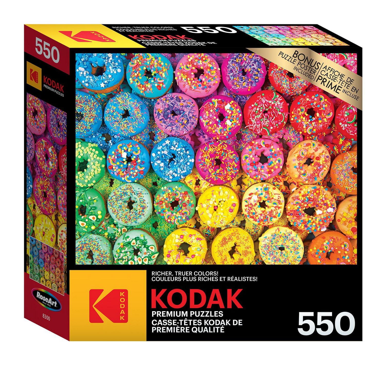 Kodak 550 Piece Jigsaw Puzzle - Rainbow Donuts
