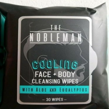 The Nobleman Face and Body Cleansing Wipes, Cooling, Pack of 1