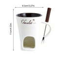 thumbnail image 6 of rygai Premium Ceramic Mini Melting Pot Set with Fork - Compact Chocolate Fondue Cup for Cheese, Caramel, Dips - Elegant Gift for Weddings, Birthdays, Date Nights (130ml, 4.33" x 3.27"), 6 of 7