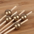 thumbnail image 2 of BambooMN Decorative Ball End Bamboo Cocktail Appetizer Picks - 3.9" (10cm) - Gold - 100pcs, 2 of 7