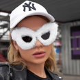 thumbnail image 2 of Whitenightclub Sunglasses Women Plush Fuzzy Cat Eye Sunglasses Punk Soft Velvet Shades Ladies Handmade Party Masquerade Eyewearxq-sg1346, 2 of 4