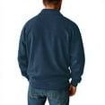 thumbnail image 3 of Resicozy Mens Quarter Zip Casual Solid Color Sweatshirts Long Sleeve Stand Collar Lightweight Fall Pullover Navy M, 3 of 3