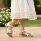 thumbnail image 2 of Sandalia Huarache Niña Dominiq 7083 Dorado Flores y velcro, 2 of 5