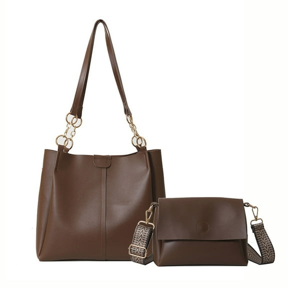 Women's Bags Set, Large Capacity Multi-Functional Bag, Two Piece Handbag Shoulder Crossbody Bag, Fashionable Durable Synthetic Leather Accessories