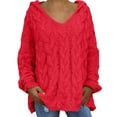 thumbnail image 1 of IMENGL Chandail à Capuchon Ample de Grande Taille Uni à Manches Longues, Rouge 2TG, Taille M-3TG, 1 of 5