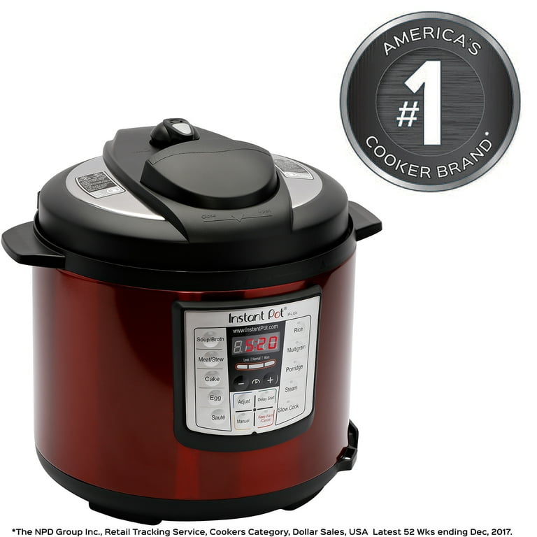 Instant Pot LUX60 Red Stainless Steel 6 Qt 6-in-1 Multi-Use Programmable Pressure  Cooker, Slow Cooker, Rice Cooker, Saute, Steamer, and Warmer 