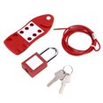 thumbnail image 2 of Cable Lockout Hasp, Temperature Resistance No Deformation Stainless Steel Lockout Tagout Kit  For Petroleum Natural Gas, 2 of 8
