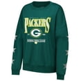 thumbnail image 2 of Women's Gameday Couture Green Green Bay Packers Rhinestone Star Sleeve Settle the Score Oversized Pullover Sweatshirt, 2 of 3