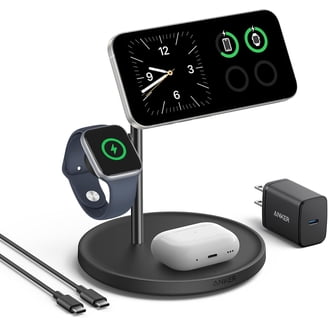 Anker 533 Magnetic Wireless Charger, 3-in-1 Phone Power Base