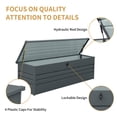 thumbnail image 3 of YIYADO 260 Gallon Metal Outdoor Deck Box, Waterproof Extra Large Patio Storage with Lockable Lid for Furniture Cushions, Pool Accessories, Garden Tools, Dark Gray, 3 of 7