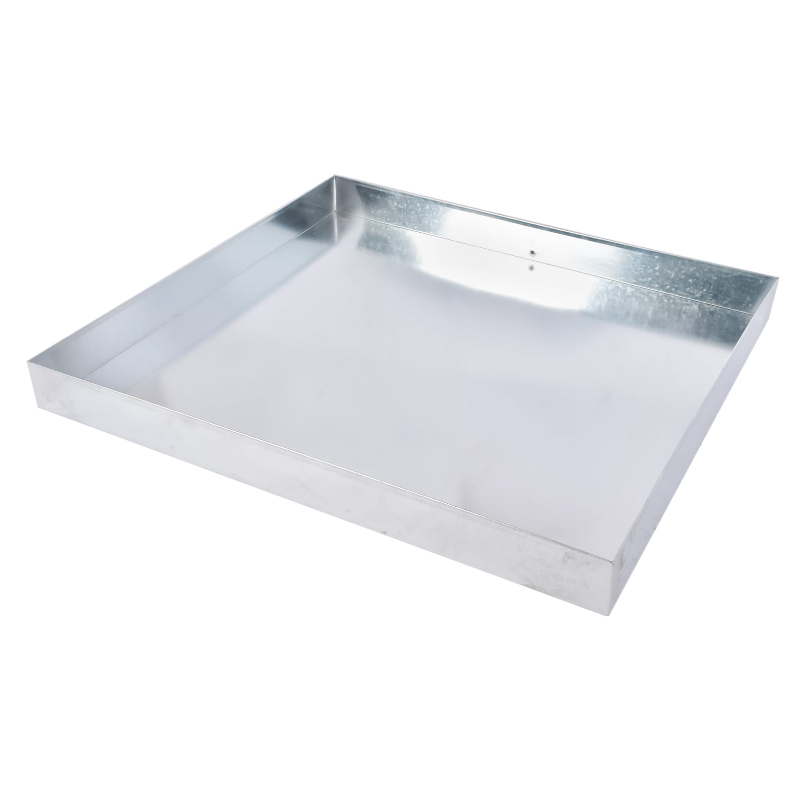 GELUOXI 27 x 25 x 2.5 Inch Washing Machine Pan Galvanized Steel Washing Machine Drain Pan Heavy Duty Compact Washer Drip Tray with Drain Hole & Hose Adapter