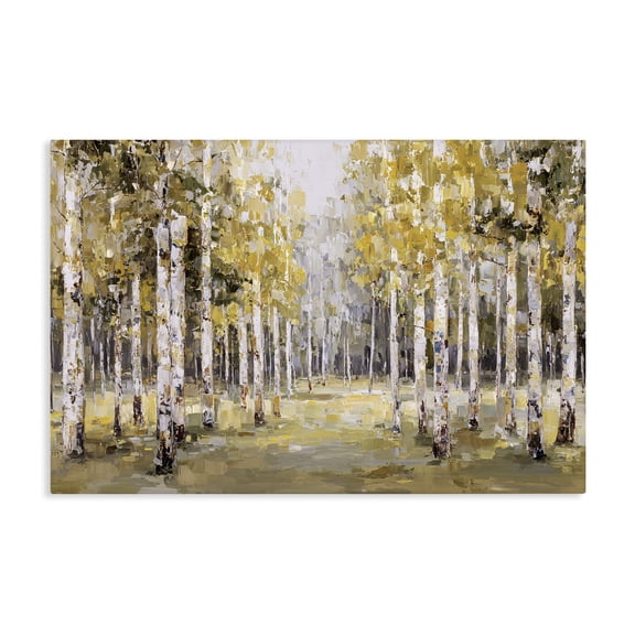 Stupell Industries Traditional Impressionist Birch Trees & Fall Leaves Canvas Art, 24 x 16, by Jacky Ngan
