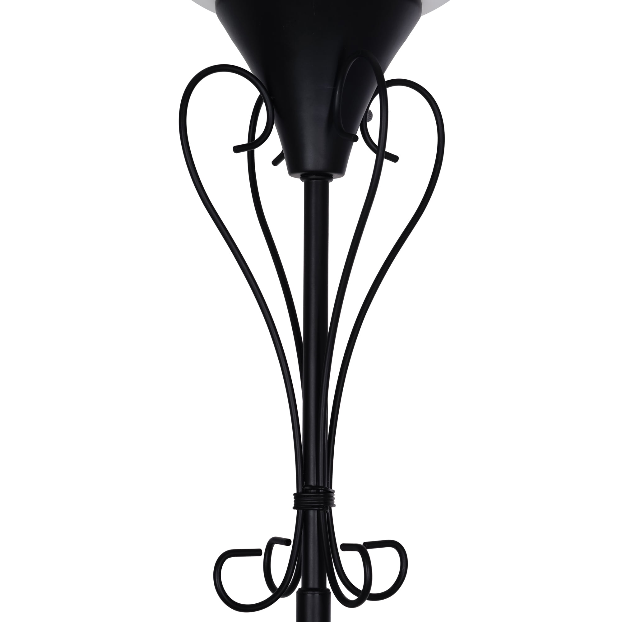 Mainstays Black Iron Scroll Traditional Torchiere Floor Lamp 71"H, LED Bulb Included