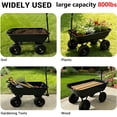 thumbnail image 5 of Garden Dump Cart, 600 LBS Heavy Duty Utility Wagon for Soil, with Quick Release & 10" Flat-Free All-Terrain Wheels, 5 of 6