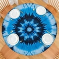 thumbnail image 2 of Blue Tie Dye Spiral Pattern Round Fitted Tablecloth with Elastic Edge,Dining Table Cover Waterproof,Outdoor Round Tablecloth for Camping,Dining,Indoor and Outdoor, 2 of 7