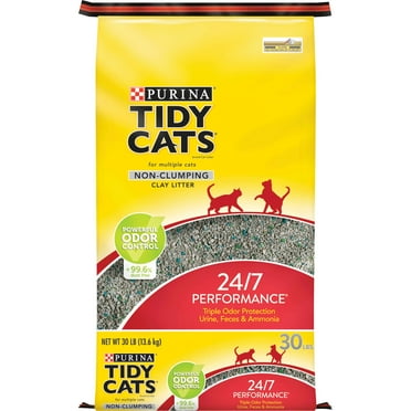 Purina Tidy Cats Non-Clumping Litter, 24/7 Performance Odor Control Formula, 30 lb Box