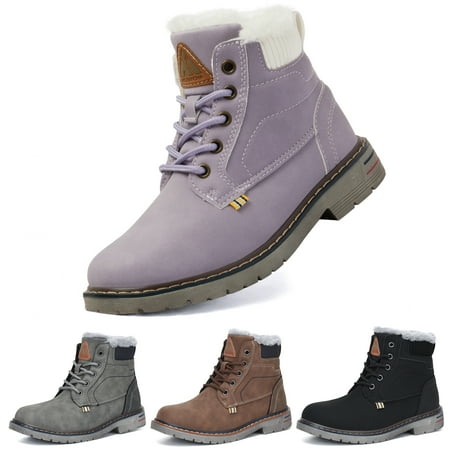 

Mishansha Boys Girls Winter Waterproof Faux Fur Hiker Boots Sizes 1-13