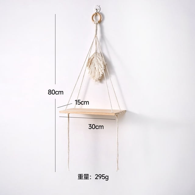 Xiao Hua 1 pieza de tapiz de cuerda de algodón tejido a mano para decoración de pared, estante colgante (estilo 5)