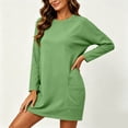thumbnail image 5 of UKHCCC Women's Plus Dress for Women Loose Fit Long Sleeve Shift with Pockets Casual Flowy A-Line Midi Length Soft Cotton Solid Color Work Office Daily S-2XL, 5 of 9
