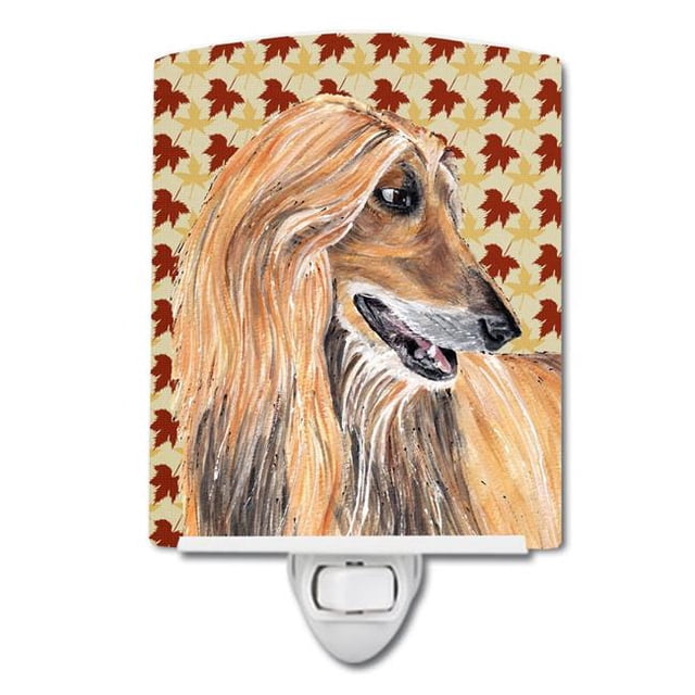 Carolines Treasures SC9504CNL Afghan Hound Fall Feuilles Céramique Veilleuse